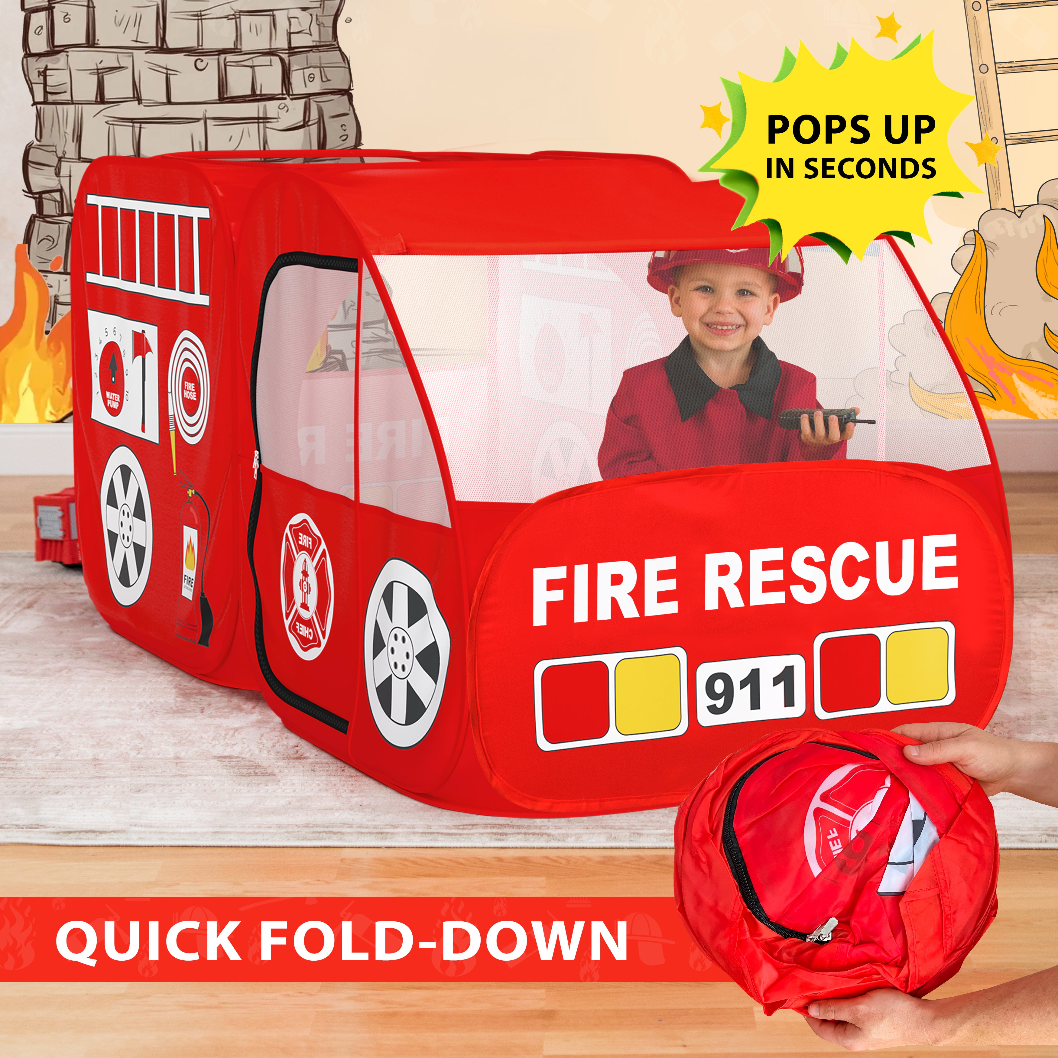 fire engine play tent Fire Truck Tent – winstonolive